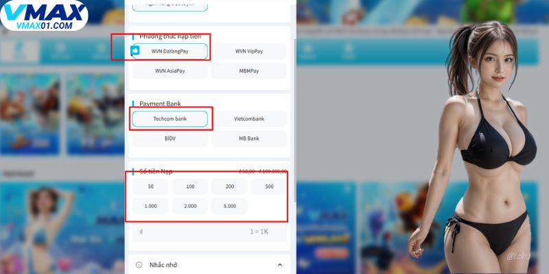 Lưu ý quan trọng khi nạp tiền Vmax